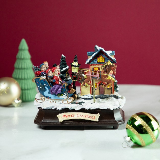 Animated And Musical Christmas Sleigh Decoration