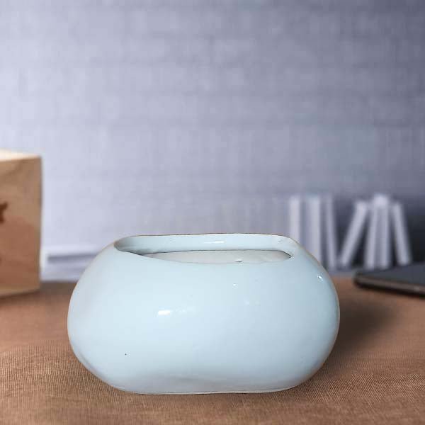 4 inch (10 cm) Stone Shape Round Cylindrical Ceramic Pot