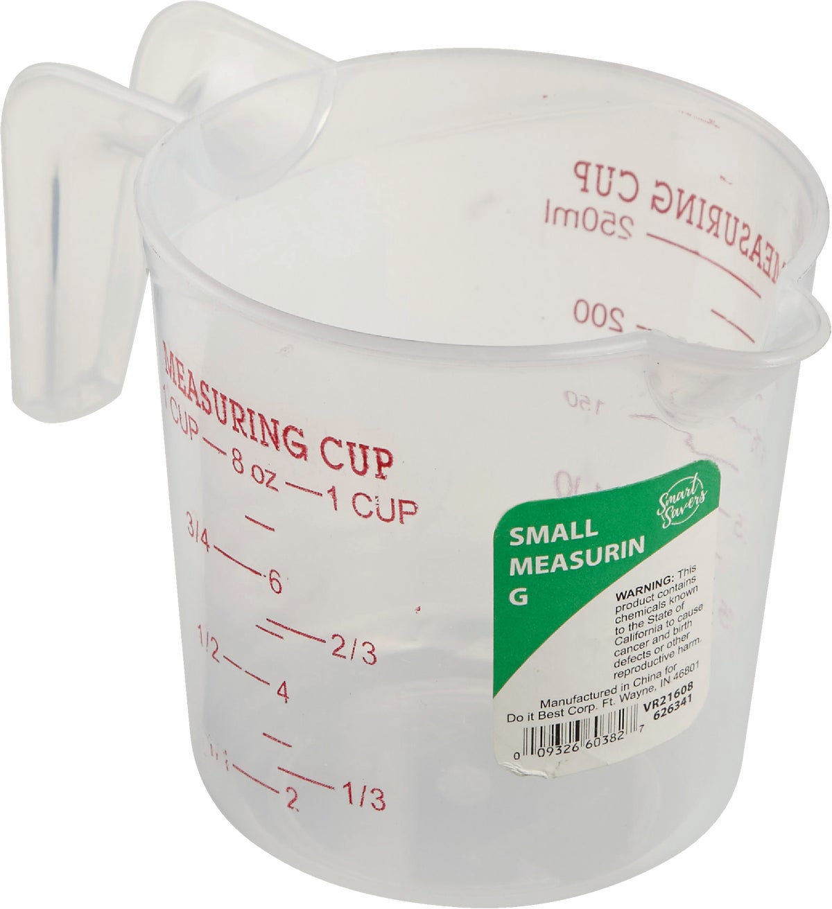 Smart Savers Measuring Cup 1 Cup White (Pack of 12)