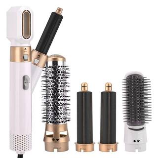 Aoibox 5-in-1 Curling Wand Hair Dryer Set Professional Hair Curling Iron for Multiple Hair Types and Styles Gold HDDB1110-1