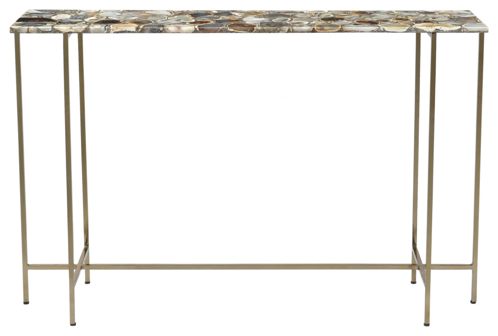 Art Deco Agate Console Table   Multicolor   Contemporary   Console Tables   by Buildcom  Houzz