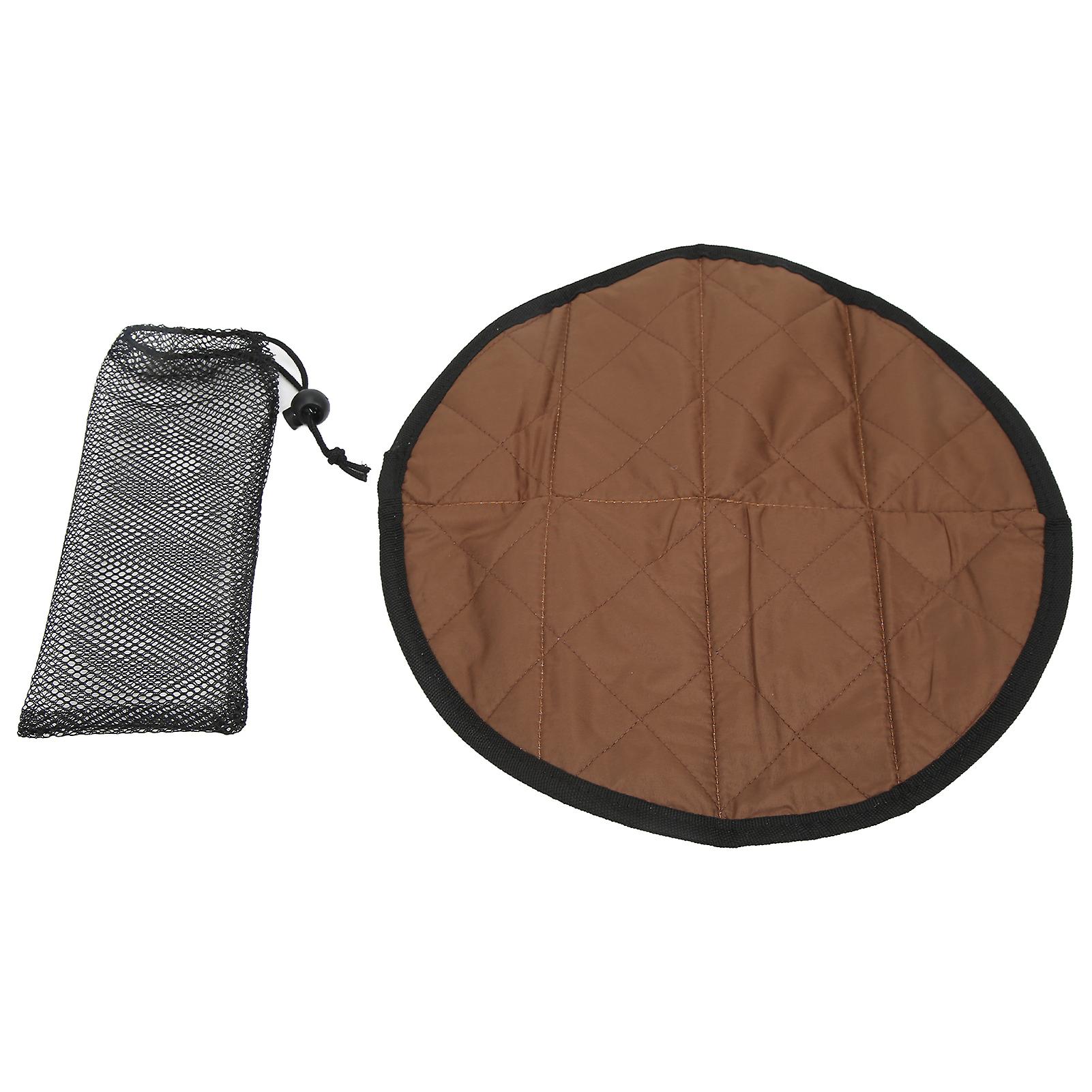 Outdoor Circle Seat Cushion Portable Folding Seat Mat Heat Insulation Sitting Mat For Travel Fishing Picnicbrown