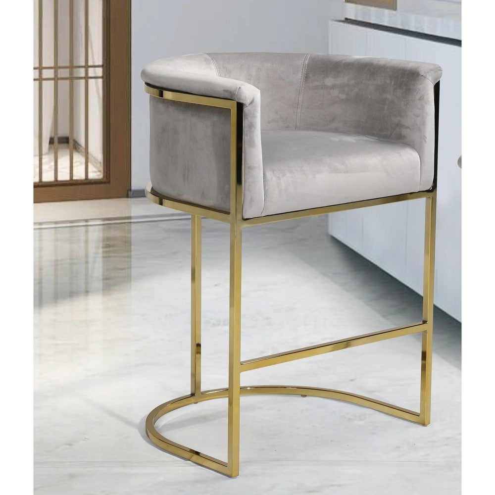 Silver Orchid Rowland Velvet Upholstered Bar/Counter Stool