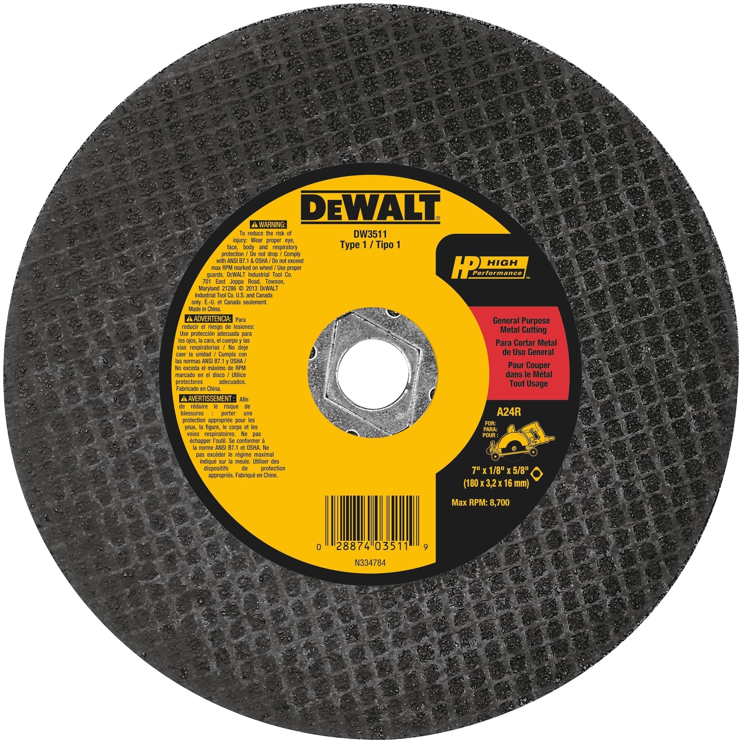 DW High Performance 7 in. D X 5/8 in. Aluminum Oxide Metal Cutting Saw Blade 1 pc