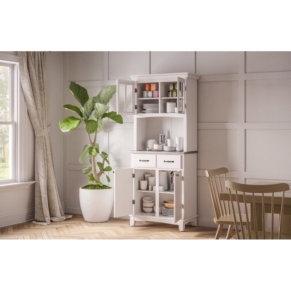 Homestyles Buffet Of Buffets Off White Wood Buffet with Hutch   31\