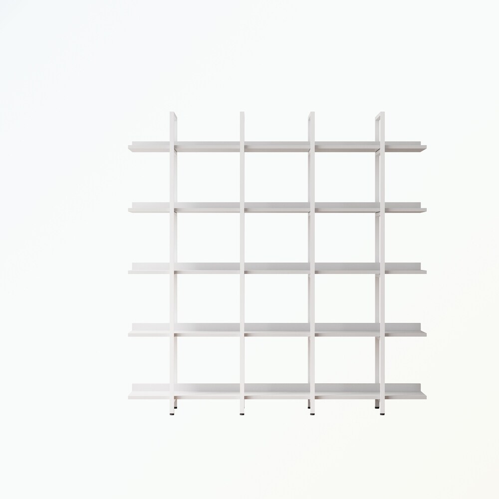 5 Tier Bookcase with Metal Frame  MDF Board