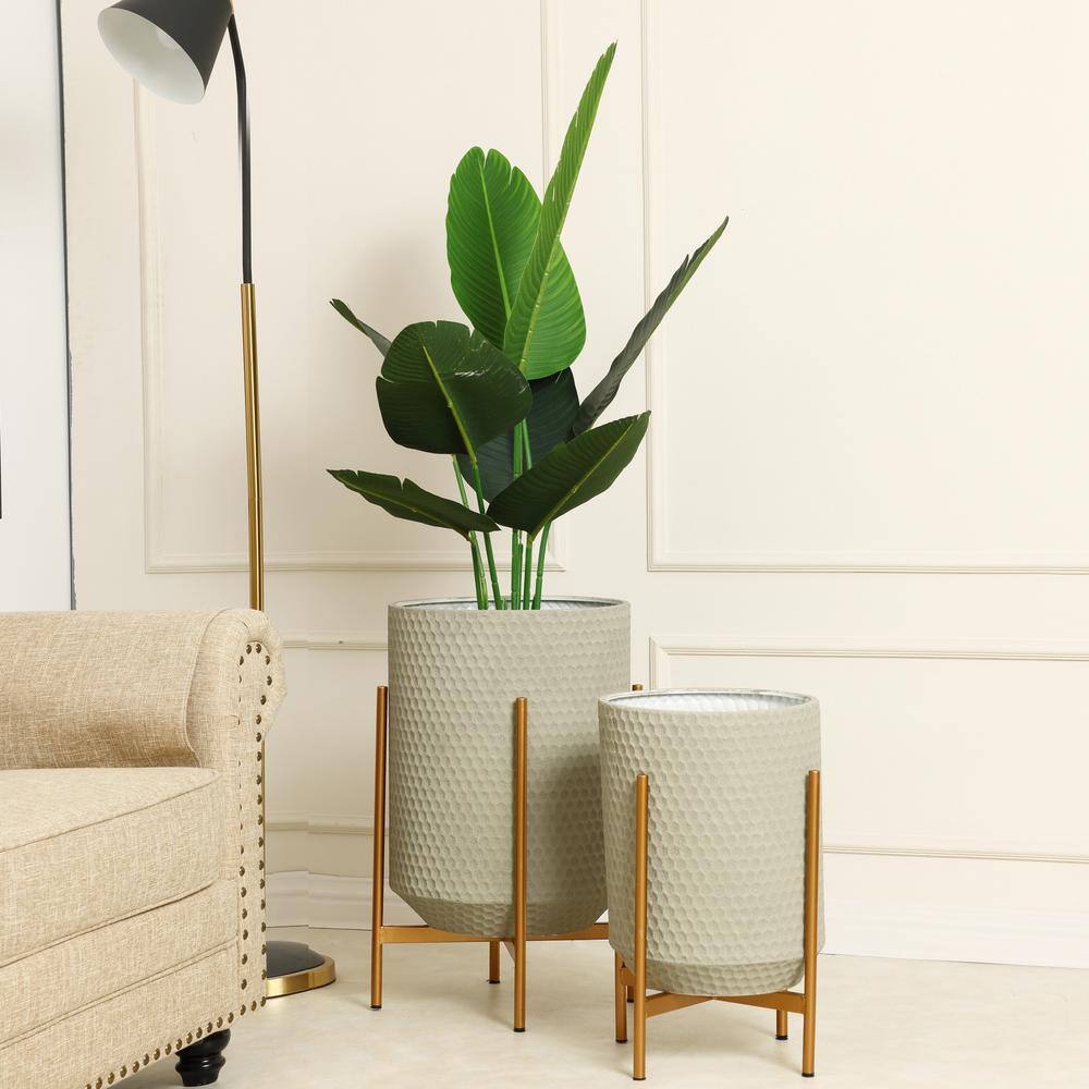 LuxenHome Metal Floor Planters (2-Piece) WHPL746