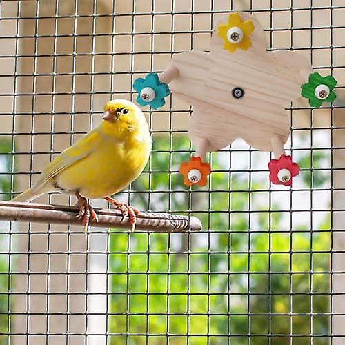 Bird Perches Cage Toys - Swiveling Round Stand Toy Bird Perches，Birdcage Accessories for Chickens， H