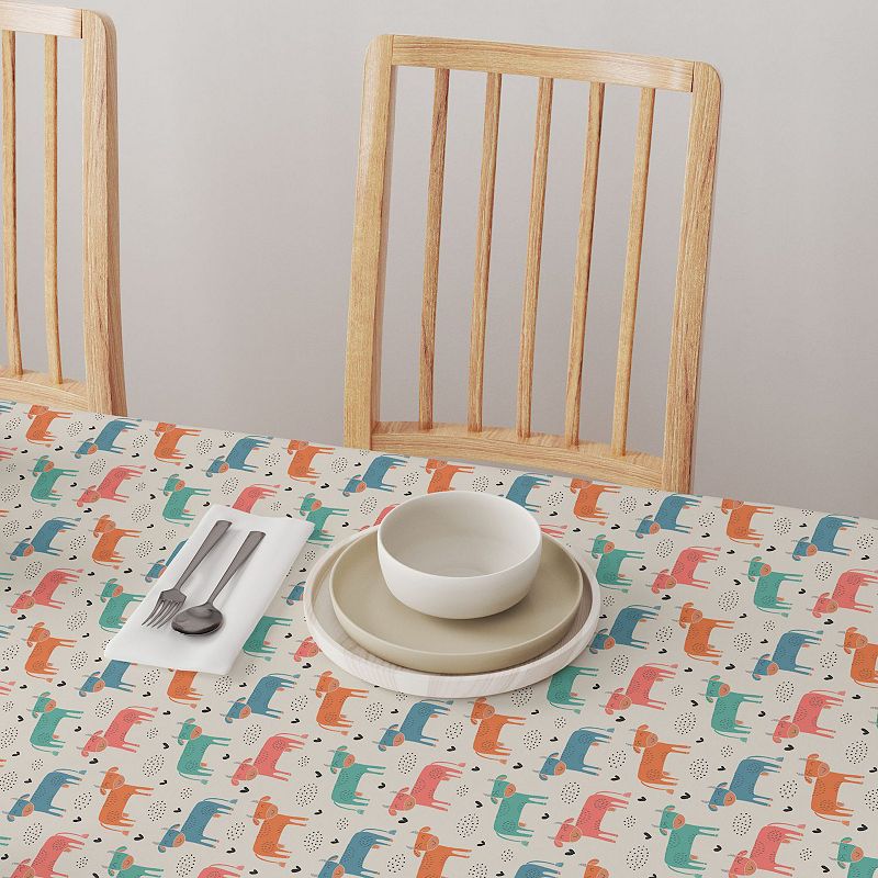 Rectangular Tablecloth， 100% Cotton， 52x104， Happy Cows