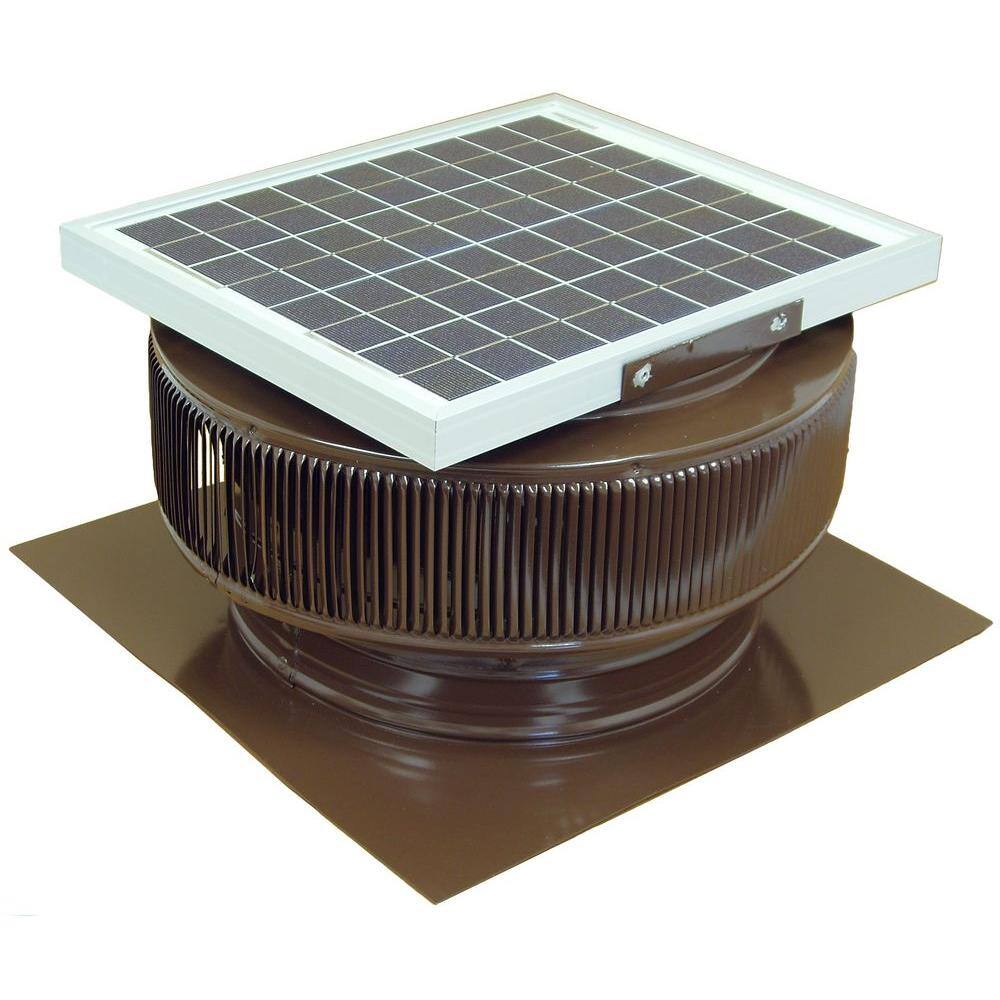 Active Ventilation 1007 CFM Brown Powder Coated 15-Watt Solar Powered 14 in. Dia. Roof Mounted Attic Exhaust Fan ASF-14-C2-BR