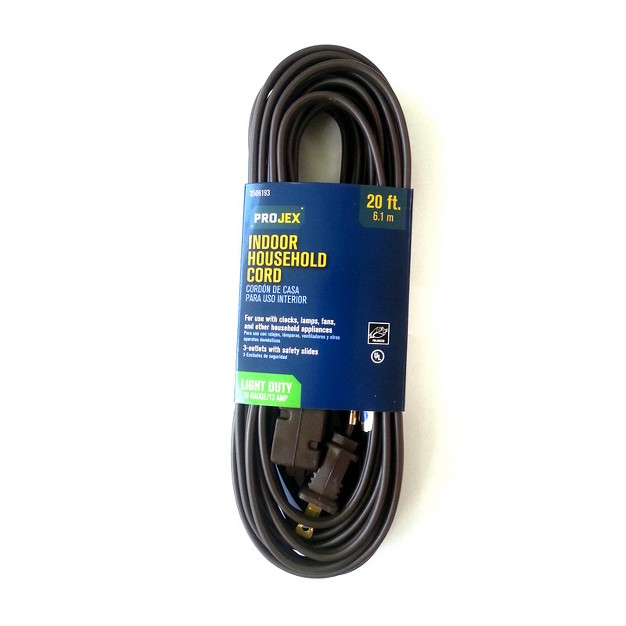 Projex Indoor 20 Ft L Brown Extension Cord 16 2 Spt 2