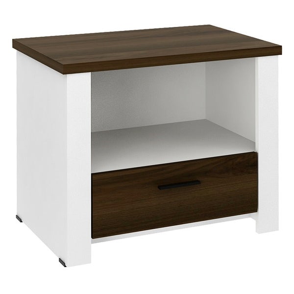 Accent Nightstand with Drawer and Open Shelf Sofa End Table