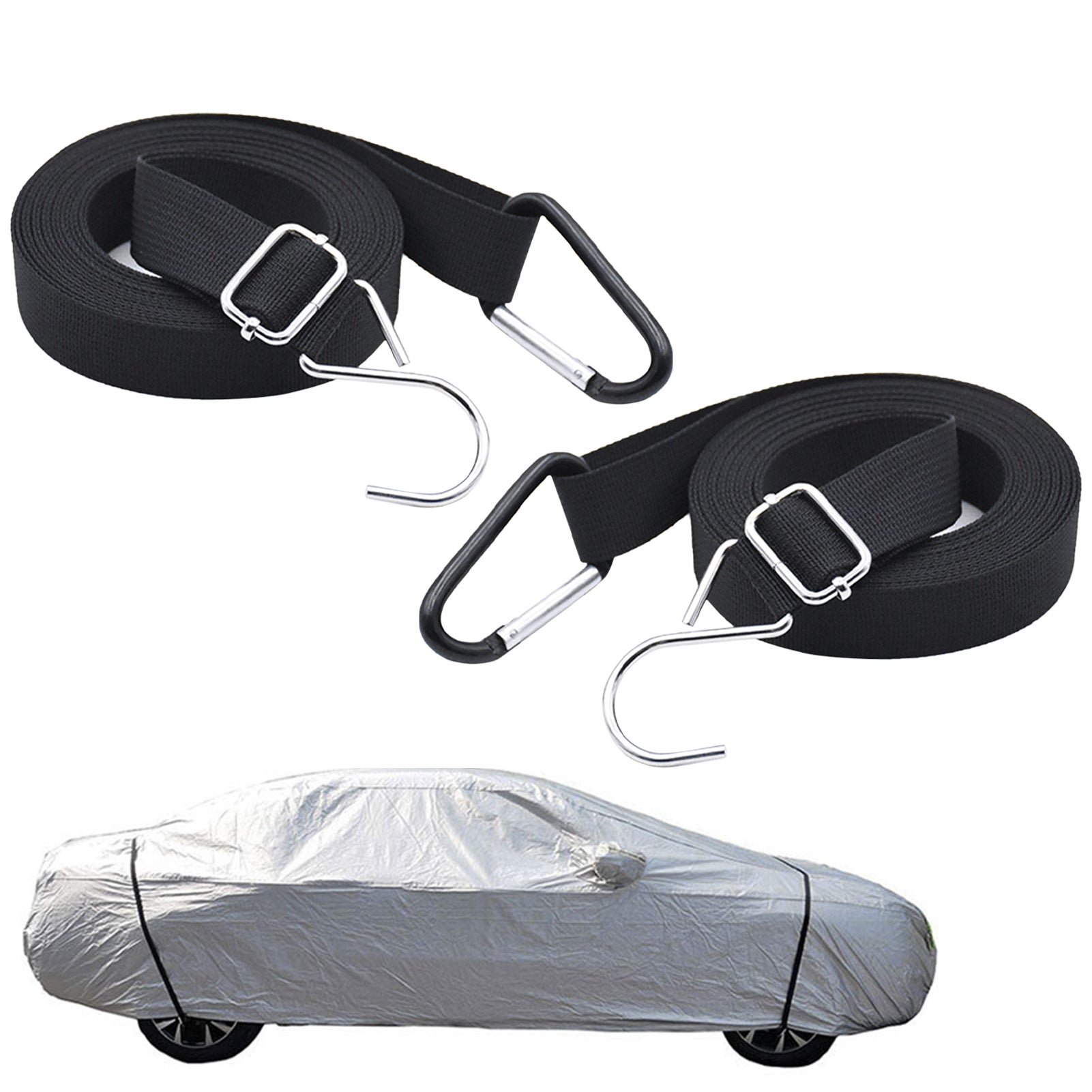 Car Cover Windproof Rope 2pcs Adjustable Polyester Straps Protect Your Cover in Heavy Winds Universal Fit for Most Cars and SUVs