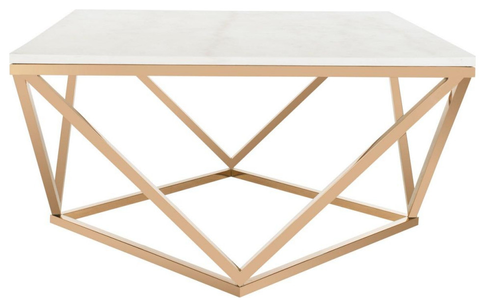 Gibson Marble Top Cocktail Table   Contemporary   Coffee Tables   by AED Luxury Home Decor  Houzz