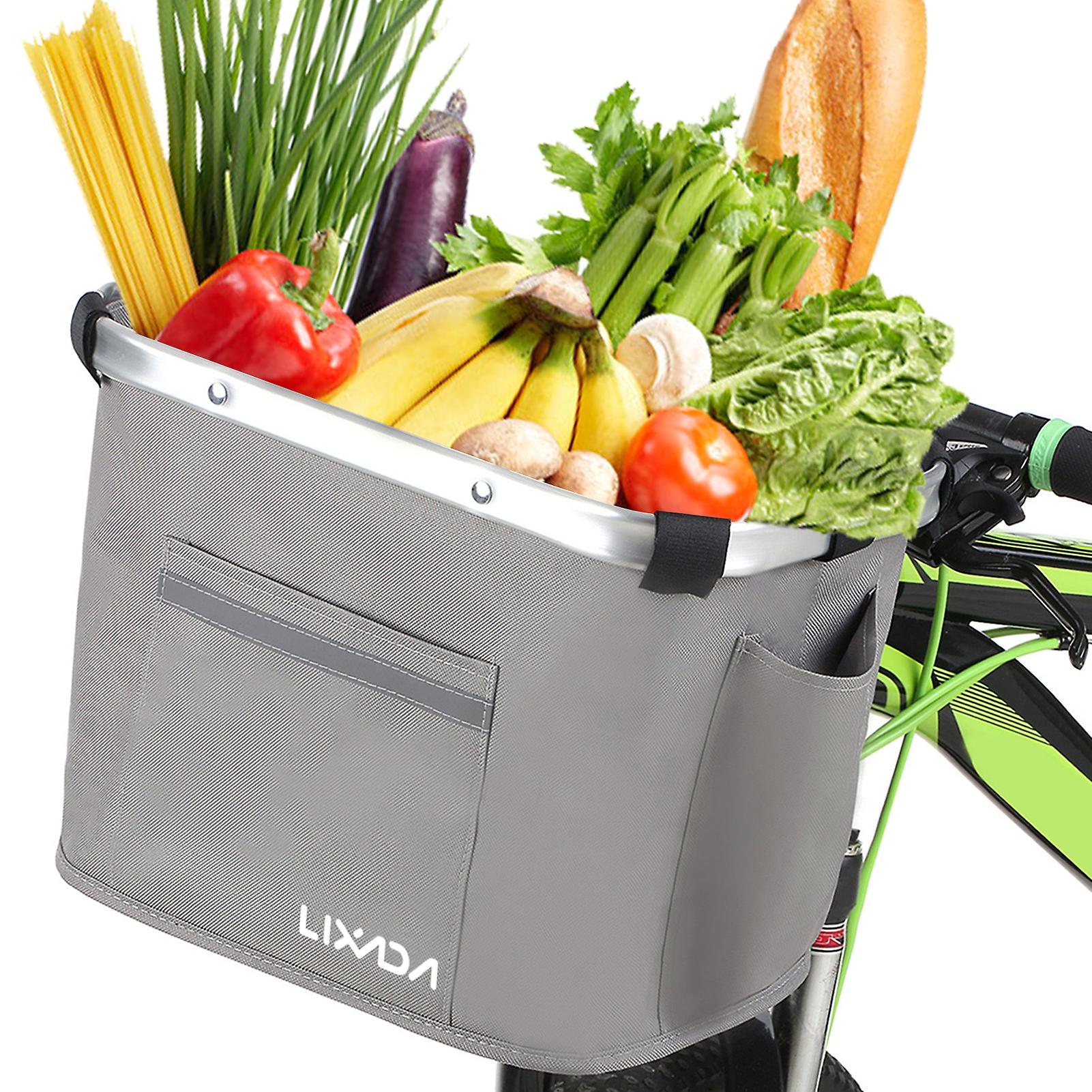 Lixada Collapsible Bike Basket Bicycle Handlebar Front Basket Pet Carrier Bag For Shopping Commuting