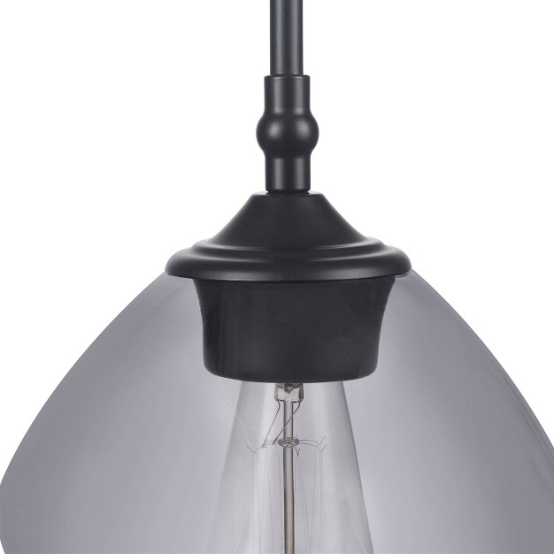 Harrow 1 light Matte Black Pendant Lighting With Smoked Glass Shade Globe Electric