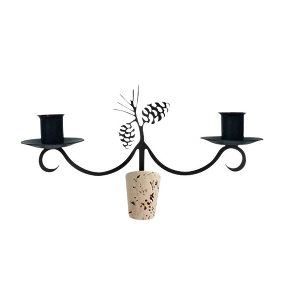 Village Wrought Iron C WB 89 Pinecone   Wine Bottl...