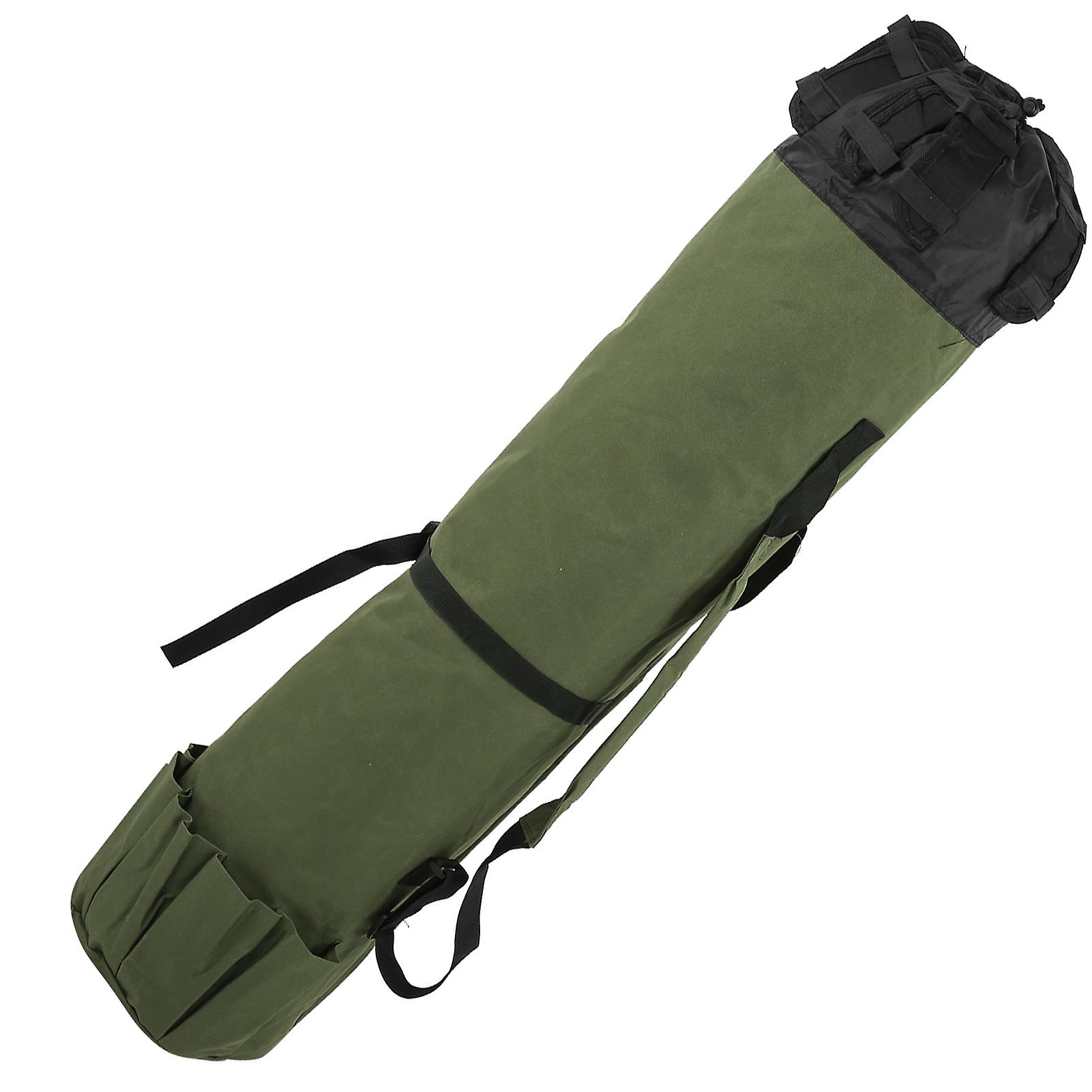 Fishing Tackle Rod Storage Bag Organizer Cylindrical Package Pole Reel Carrier Waterproofmilitary Green