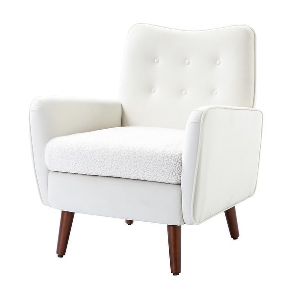 Epirus Upholstered Accent Armchair with Button Tufted Back by HULALA HOME