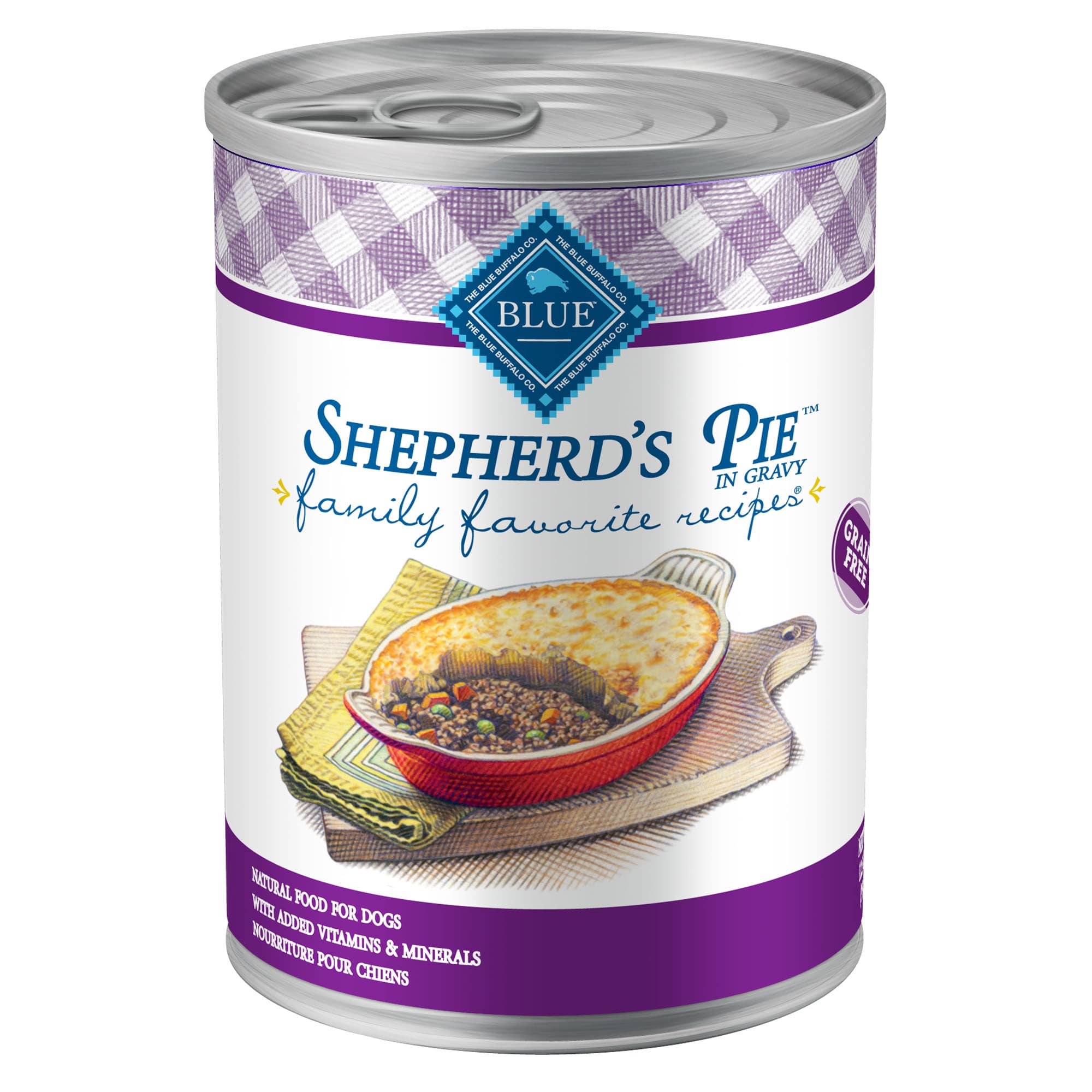 Blue Buffalo Blue Shepherds Pie Adult Canned Dog Food， 12.5 oz.， Case of 12.