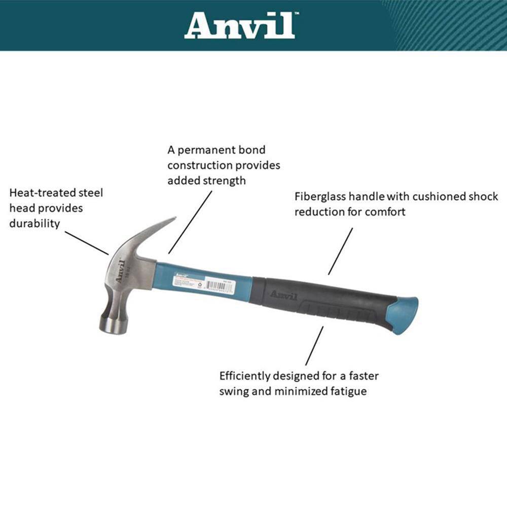 Anvil 16 oz. Fiberglass Claw Hammer 99973