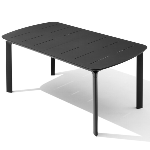 Extendable Patio Dining Table with Butterfly Leaf，Rectangular Extension Table，Expandable Outdoor Table