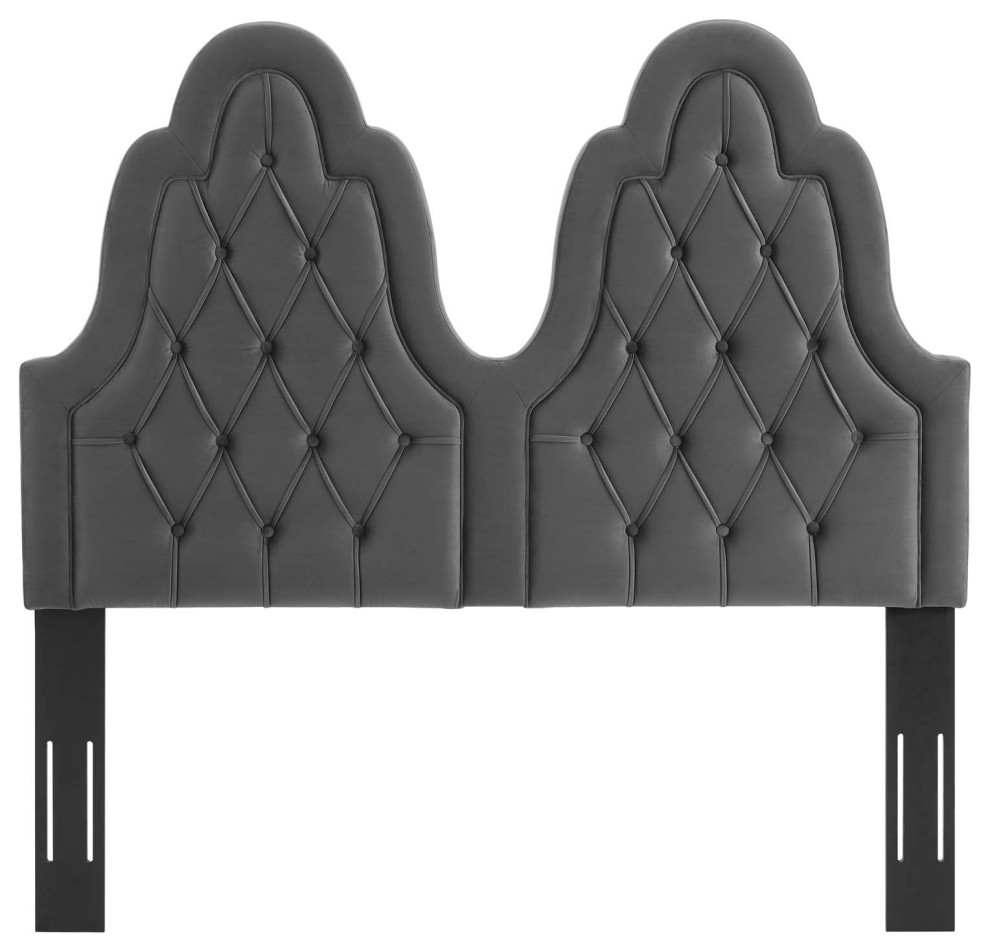 Augustine Tufted Performance Velvet Twin Headboard   Transitional   Headboards   by ShopFreely  Houzz