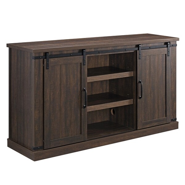 Rustic 54 Inch TV Stand with Barn Door - Fits up to 65 Inch TVs