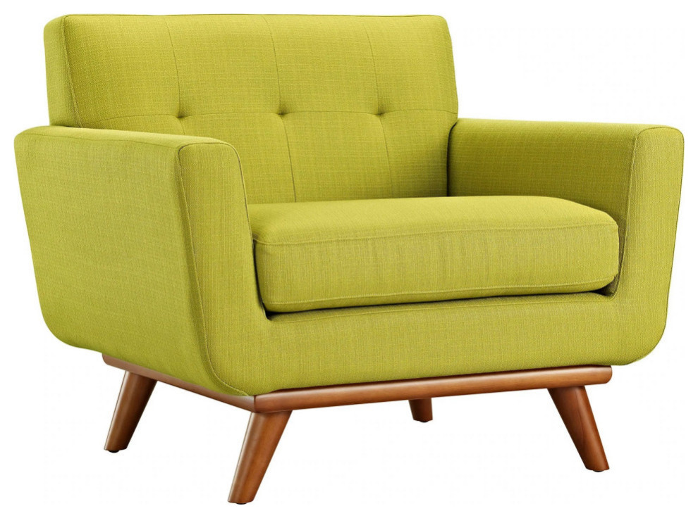 Giselle Wheatgrass 2 Piece Armchair and Ottoman   Midcentury   Armchairs And Accent Chairs   by Virgil Stanis Design  Houzz