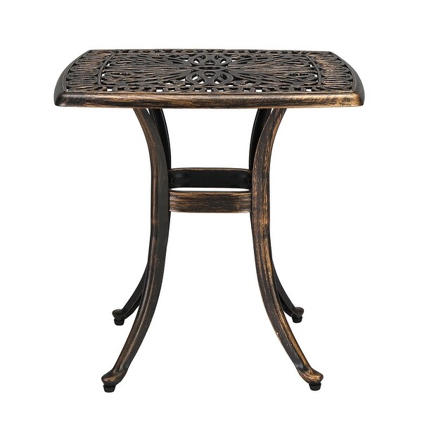 21.3 Inch Outdoor Bronze Cast Aluminum Square Dining Table