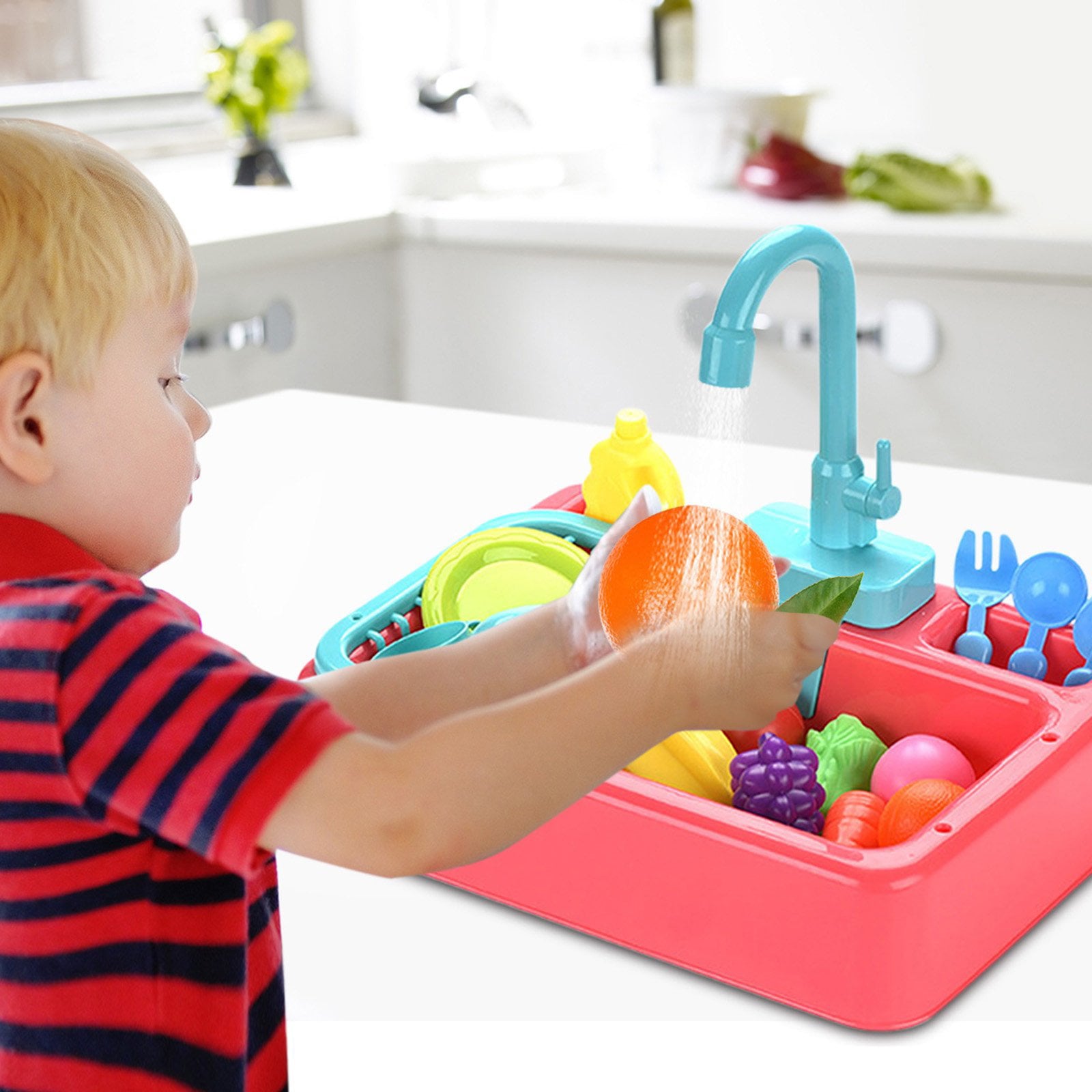 Kitchen Sink Toys for Girls, Water Table for Toddlers 2 3 4 Year Old,Play Kitchen Toy Set