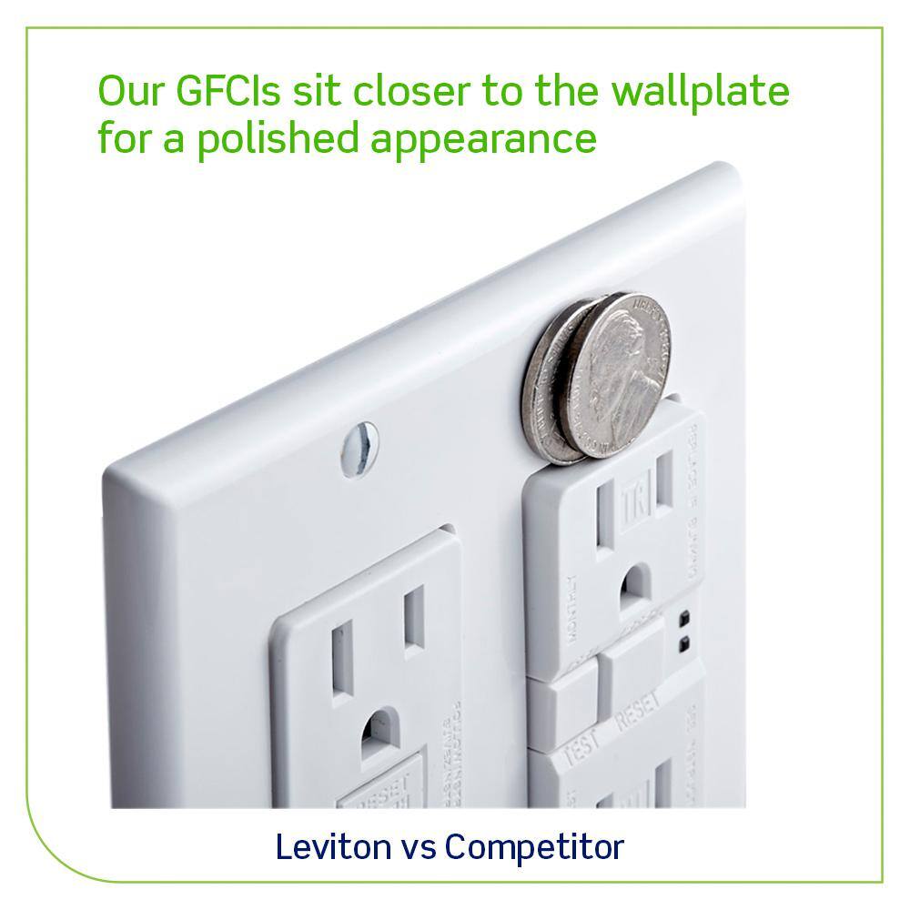 Leviton 15 Amp 125-Volt Duplex SmarTest Self-Test SmartlockPro Tamper Resistant GFCI Outlet Black (9-Pack) VE9-GFTR1-HE9