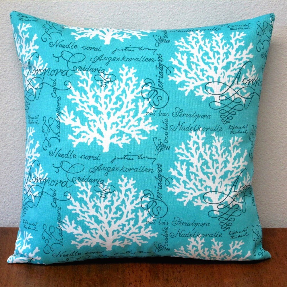 Artisan Pillows 18 inch Sea Reef in Blue or Turquoise Throw Pillow (Set of 2)