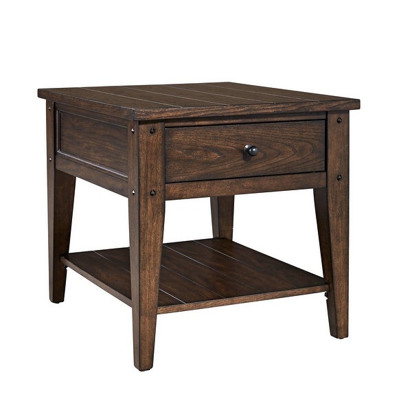 Lake House Rustic Brown Oak 3 Piece Set (1-Cocktail 2-End Tables)