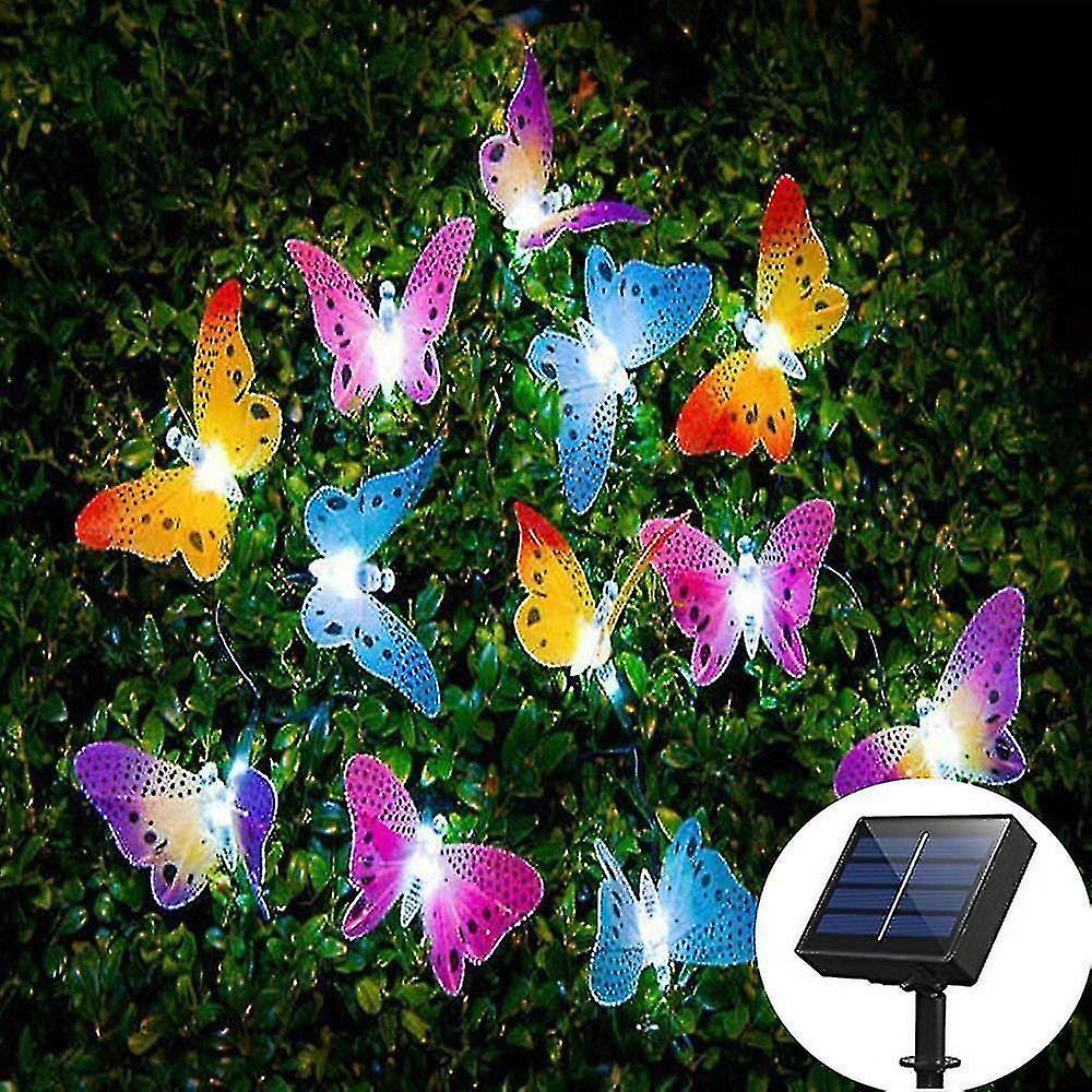 12/20/30 Leds Solar Butterfly Fairy String Light Waterproof Garden Decor Light