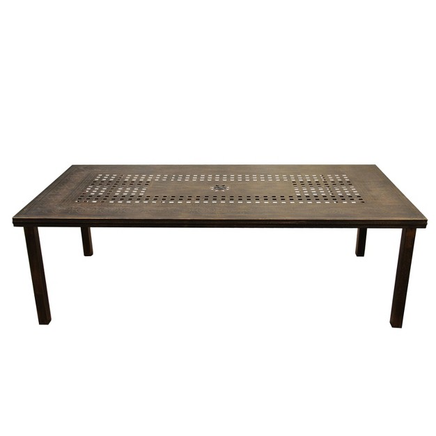 Modern Mesh Aluminum Rectangle Patio Dining Table Oakland Living