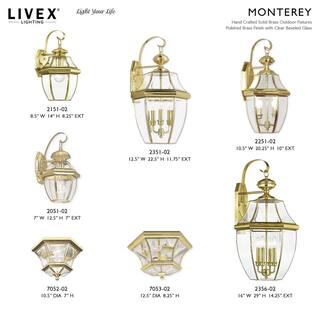 AVIANCE LIGHTING Monterey 1 Light Polished Brass Outdoor Wall Sconce 2151-02