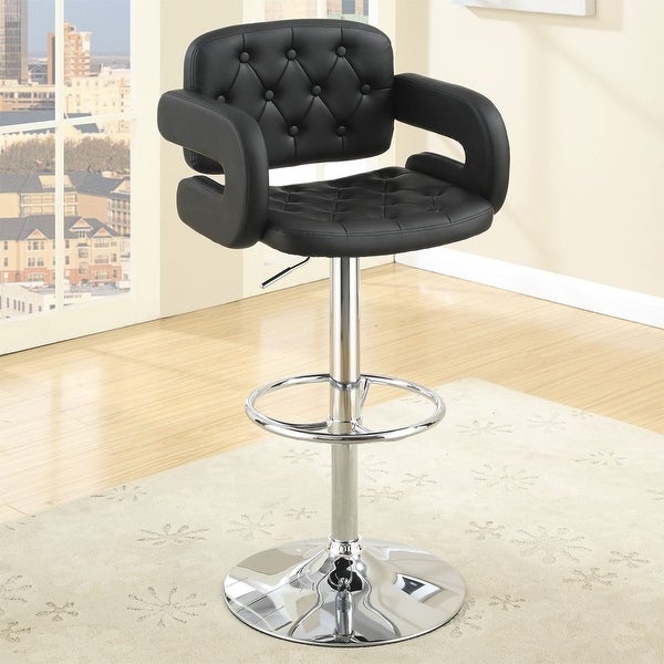 Poundex Swivel Tufted Adjustable Barstool