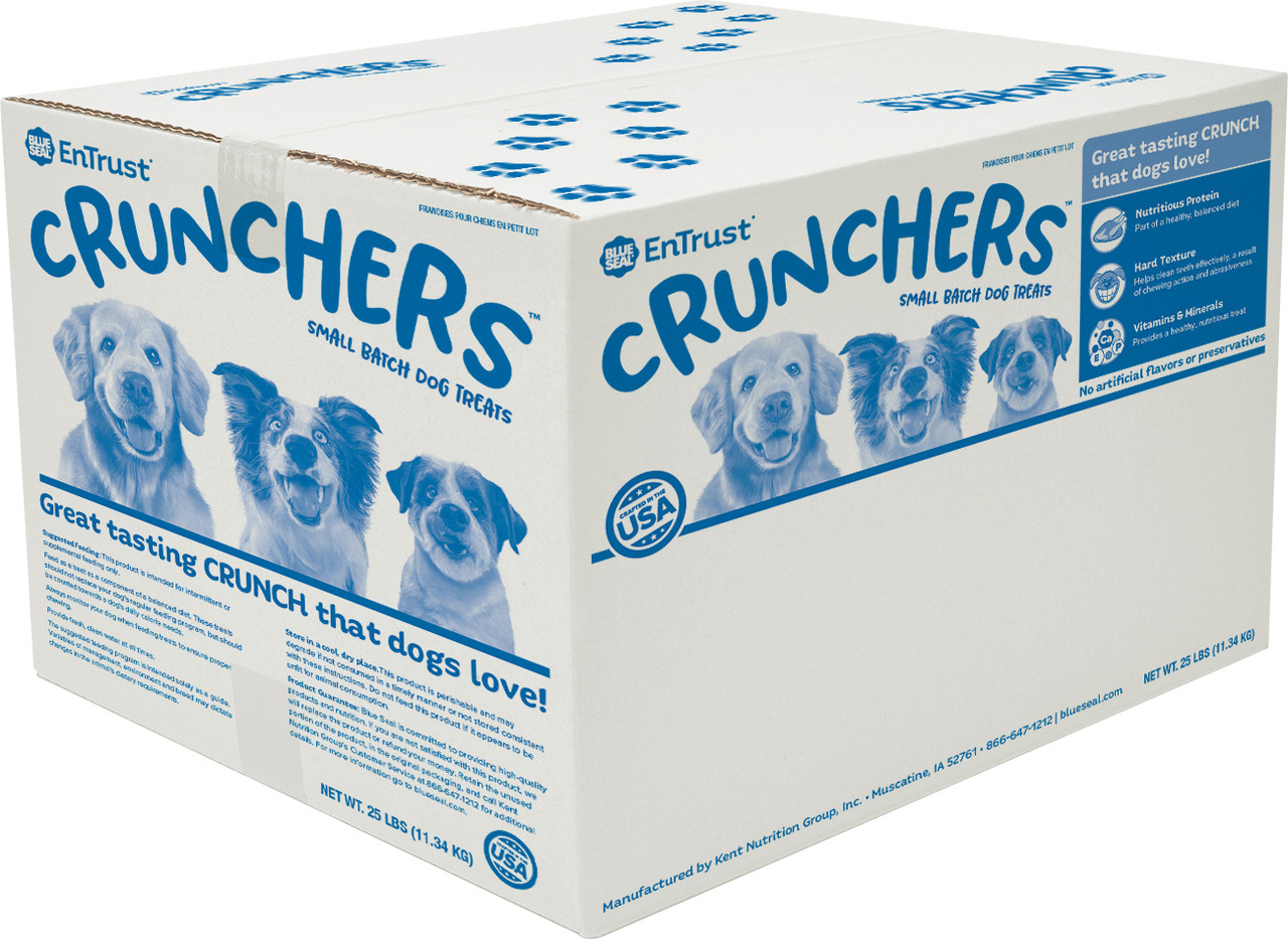 Blue Seal Crunchers Assorted Dog Biscuits， MD.， 25Lbs.