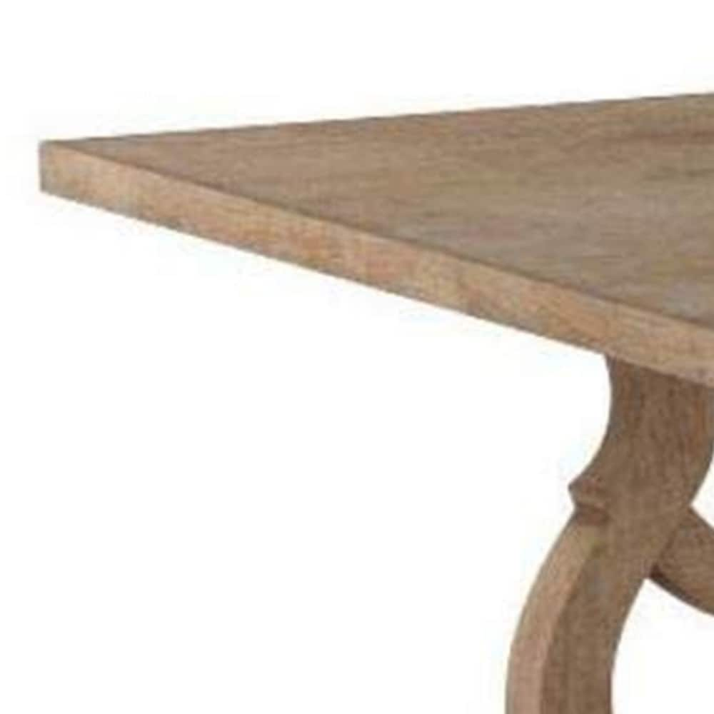 Sev 84 104 Inch Dining Table  Removable Extension Leaf  Trestle Base  Brown