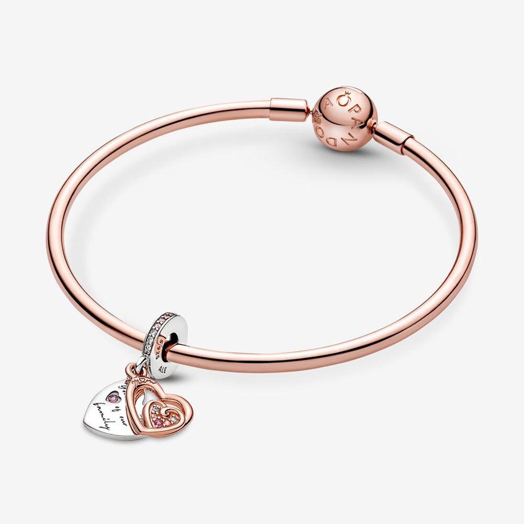 PANDORA  Entwined Infinite Hearts Double Dangle Charm