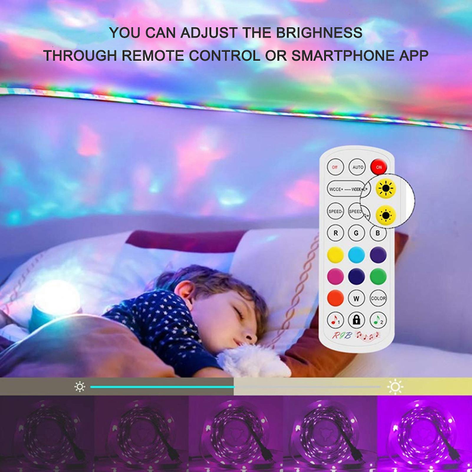 Led Strip Lights， 65.6ft/20m Led Rgb Light Strip Music Sync 5050 Smd Color Changing Bt Controller + 24 Key Remote For Bedroom Home Party Uk Plug