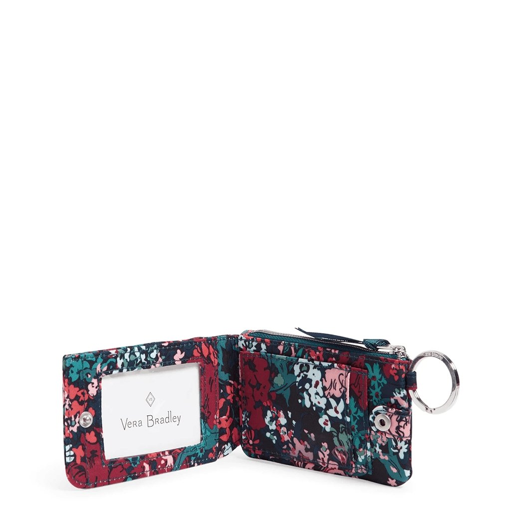 Vera Bradley  RFID Deluxe Zip ID Case in Cabbage Rose Cabernet