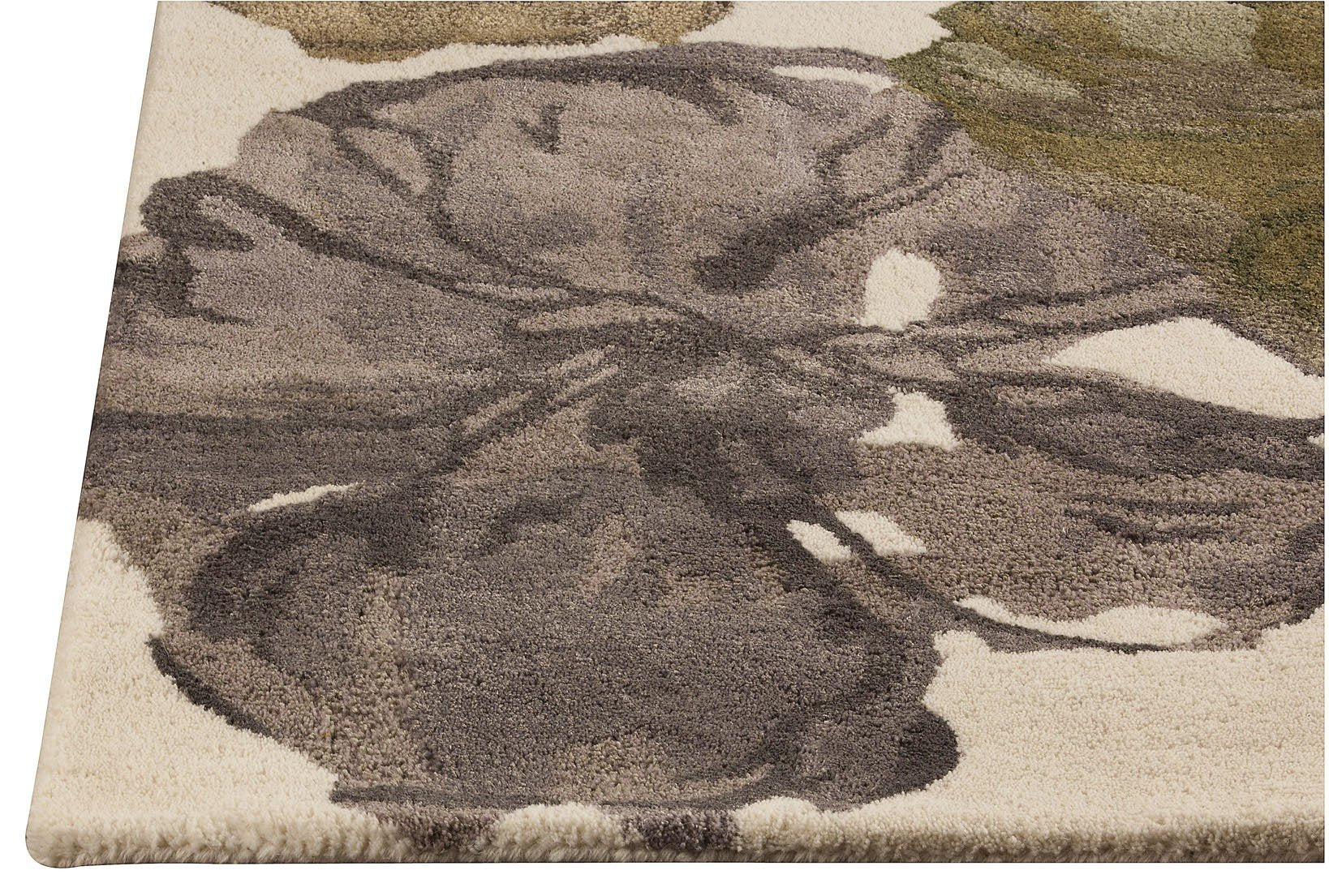 Dublin Floral Collection Wool and Viscose Area Rug in Fall