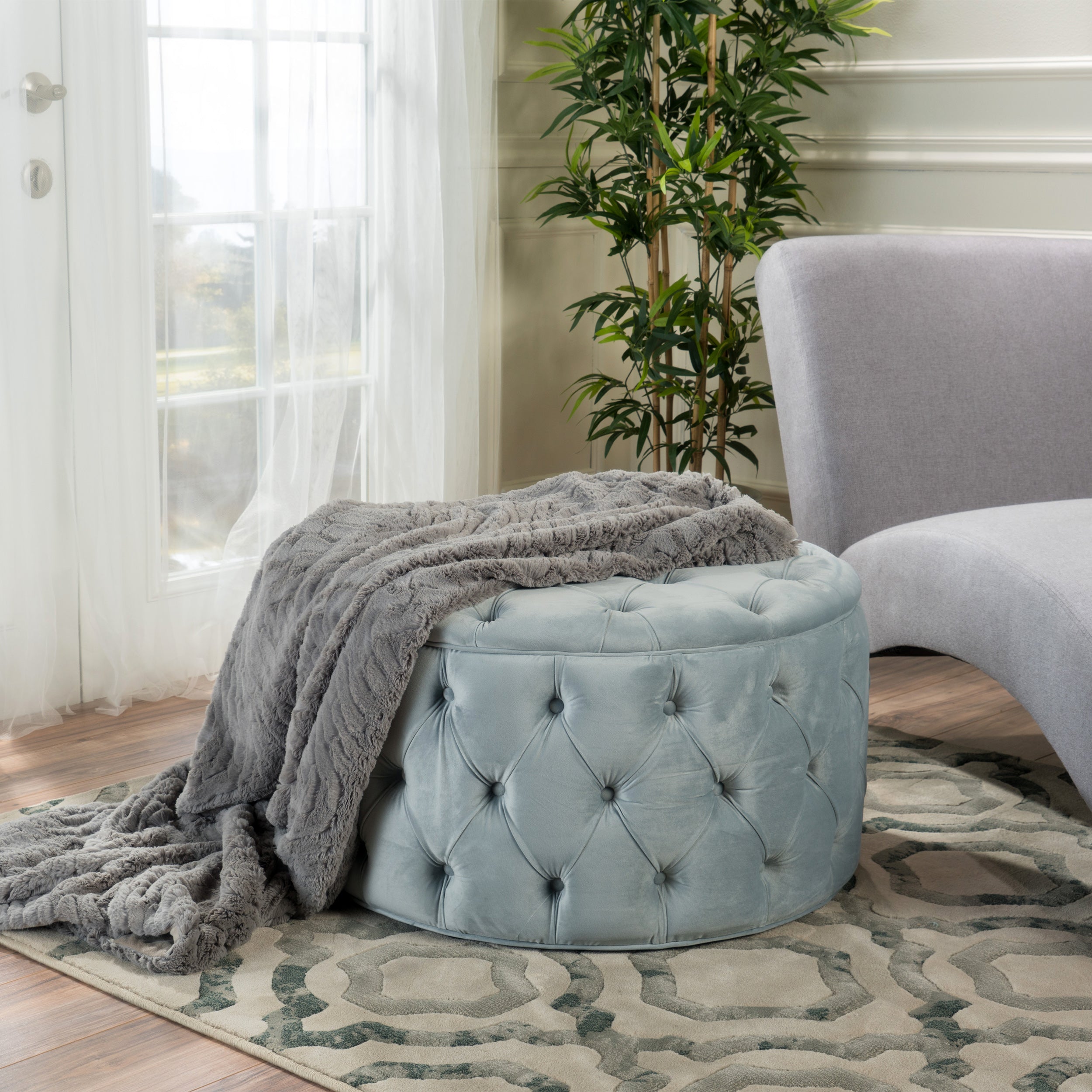 Maelyn Plush New Velvet Ottoman