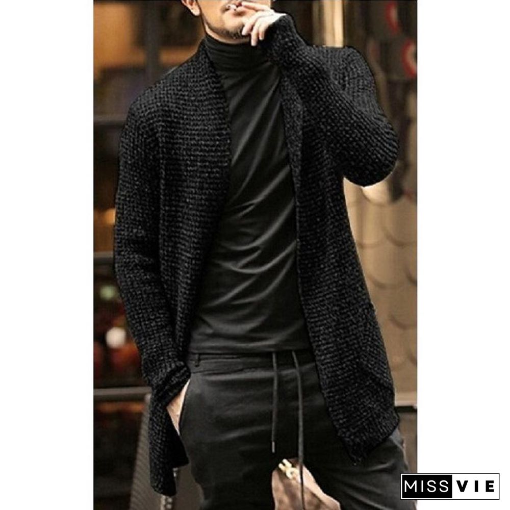 Long Sleeve Knitted Cardigan Windbreaker Jacket