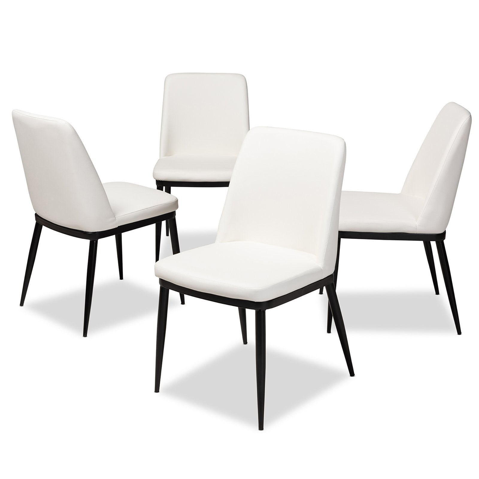 Baxton Studio Darcell Faux Leather Dining Side Chair - Set of 4