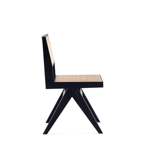 Hamlet Dining Chair in Black and Natural Cane - Set of 4