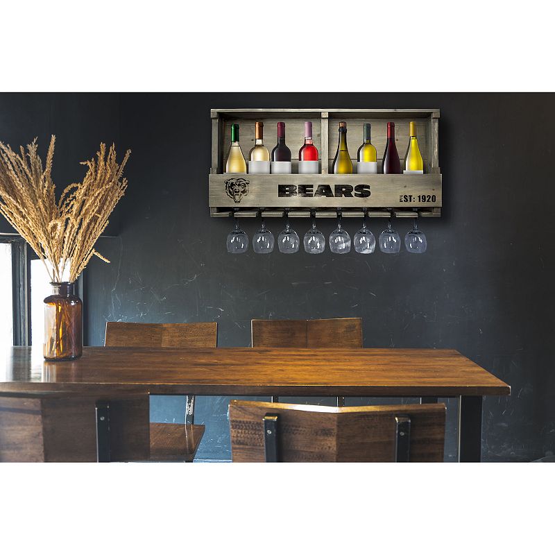 Chicago Bears Wine Bar Wall Shelf