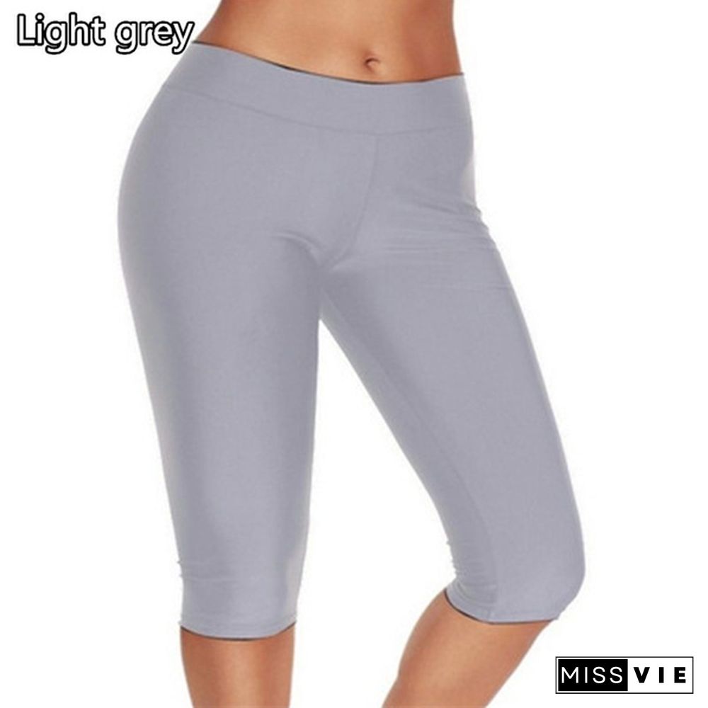 Women's Workout Capri Pants Leggings Yoga Shorts Fitness Exercise Running Tight Shorts